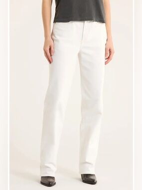 NWOT Buck Mason White Rider Twill High Rise Straight Leg Jeans